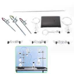 60cm Lab Support Stand Complete Set W/9 Clamps Science Essential Devices for Physics Chemistry Experiments