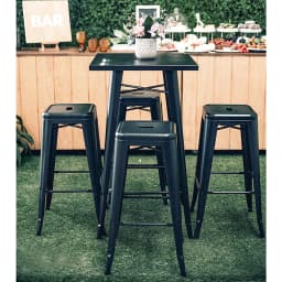 Set of 4 Stackable Industrial Bar Stools Home Restaurant Kitchen Metal Height 76cm Capacity 150kg
