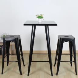 Set of 4 Stackable Industrial Bar Stools Home Restaurant Kitchen Metal Height 76cm Capacity 150kg