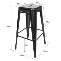 Set of 4 Stackable Industrial Bar Stools Home Restaurant Kitchen Metal Height 76cm Capacity 150kg
