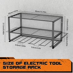 Power Tool Storage, Power Drill Tool Holder, Heavy Duty Tool Shelf-Floating Tool Shelf Wall Mounted Rack for 4 Drill Holders