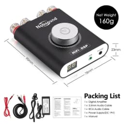 Nobsound Hi-Fi DSP TPA3116 Digital Power Amplifier Hifi Stereo Audio Headphone Amp Bluetooth 5.0 Audio Receiver