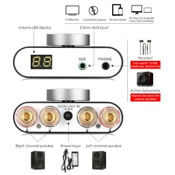Nobsound Hi-Fi DSP TPA3116 Digital Power Amplifier Hifi Stereo Audio Headphone Amp Bluetooth 5.0 Audio Receiver