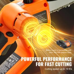 SucceBuy 2-in-1 Cordless Pole Saw & Mini Chainsaw 2/4Ah Battery Pole Chainsaw 5" Cutting Capacity 8ft Reach Pole Saw for Branch