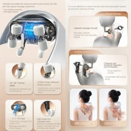 Rechargeable Neck Massager Electric Relax Muscles With Kneading Shoulder Shiatsu Back Massage - Home Body Massager Massage Shawl