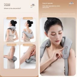 Rechargeable Neck Massager Electric Relax Muscles With Kneading Shoulder Shiatsu Back Massage - Home Body Massager Massage Shawl