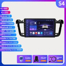 9Inch Carplay Android 12 Autoradio For Peugeot 508 2011-2017 2018 Car radio multimedia player GPS navi Screen Auto Stereo Audio