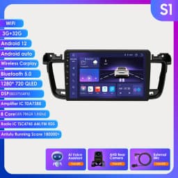 9Inch Carplay Android 12 Autoradio For Peugeot 508 2011-2017 2018 Car radio multimedia player GPS navi Screen Auto Stereo Audio