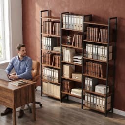 Bookcase, Standing Shelf with 17 Shelves, Adjustable Spacing, Book Shelf with Metal Frame, for Living Room, Bedroom