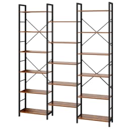 Bookcase, Standing Shelf with 17 Shelves, Adjustable Spacing, Book Shelf with Metal Frame, for Living Room, Bedroom