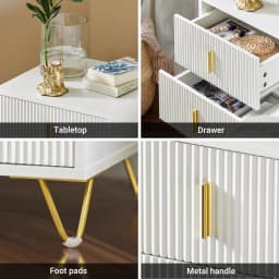 SoBuy FBT115 side table with 2 drawers for a box spring bed, sofa table, bedside table, phone table, nightstand