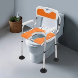 Height Adjustable Shower Chair for Seniors Bedside Commode Chair with Armrests and Backrest Commode&Shower Chairs Commode Chair