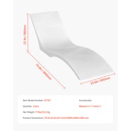 SucceBuy In-Pool Lounge Chairs Set of 2 Chaise Lounger Fixed in Pools & Floating on Water, Suitable for All Pool Types Poolside
