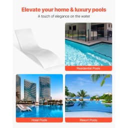 SucceBuy In-Pool Lounge Chairs Set of 2 Chaise Lounger Fixed in Pools & Floating on Water, Suitable for All Pool Types Poolside