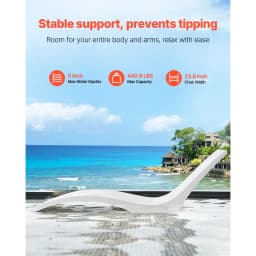 SucceBuy In-Pool Lounge Chairs Set of 2 Chaise Lounger Fixed in Pools & Floating on Water, Suitable for All Pool Types Poolside