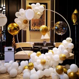 Metal Round Backdrop Stand Balloon Arch Kit Gold Circle Backdrop Stand  Birthday Party Wedding Graduation Photo Backdrop Decor
