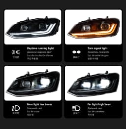 AKD LED Car Lights for VW Polo Headlight 2011-2023 Volkswagen Vento LED Projector Lens DRL Hid Head Lamp Bi Xenon Beam Accessories