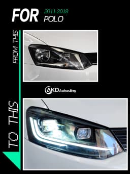 AKD LED Car Lights for VW Polo Headlight 2011-2023 Volkswagen Vento LED Projector Lens DRL Hid Head Lamp Bi Xenon Beam Accessories