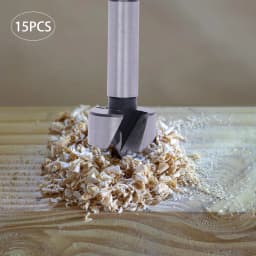15pcs Drill Bit Sets 10mm - 50mm Hole Saw Cutter Set with Depth Stopper Hinge Boring Hole Saw for Woodworking Furniture