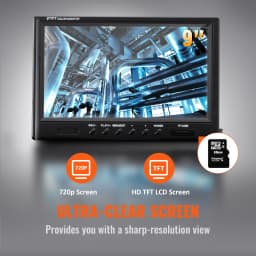SucceBuy Sewer Camera 9" Screen Pipeline Inspection Camera w/ DVR Function Waterproof Camera 12 Adjustable LED and 16 GB SD Card