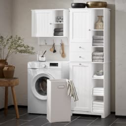 SoBuy BZR104 high wardrobe with fold-out bathroom wardrobe narrow laundry wardrobe bathroom shelf bathroom wardrobe