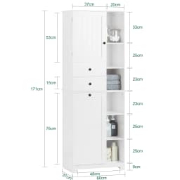 SoBuy BZR104 high wardrobe with fold-out bathroom wardrobe narrow laundry wardrobe bathroom shelf bathroom wardrobe