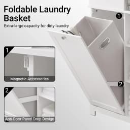 SoBuy BZR104 high wardrobe with fold-out bathroom wardrobe narrow laundry wardrobe bathroom shelf bathroom wardrobe