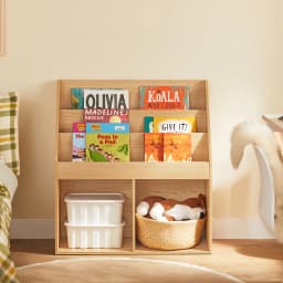 SoBuy KMB01 children's shelf with 3 storage compartments and 2 open compartments newspaper stand storage shelf White