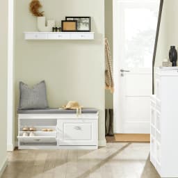 SoBuy FSR64 Shoe dump truck seat chest of drawers bench with seat cushion shoe bench with 2 flaps BHT approx.: 104x52x24cm
