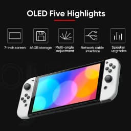 Nintendo Switch OLED Model 7 Inch Screen Joy‑Con Console Stable TV Mode Video Game Handle Enhanced Audio Adjustable