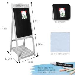 Easel Chalkboard Sign Vintage Shop Chalkboard Pavement Sign Freestanding Chalkboard Message Board with Display Shelf