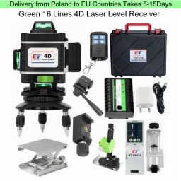 KaiTian Laser Level Self Leveling 360 Bracket Green Beam 4D 16 Line Cross Lazer Tools Lithium Battery Nivel Laser Level Receiver