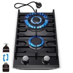 TopStrong 2 Burner Ceramic Glass Built-in Stove Natural Gas Propane Gas hob EUGCT-B02