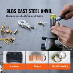 SucceBuy Single Horn Anvil Cast Steel Anvil High Hardness Rugged Round Horn Anvil Blacksmith Compact Design and Stable Base