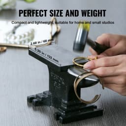 SucceBuy Single Horn Anvil Cast Steel Anvil High Hardness Rugged Round Horn Anvil Blacksmith Compact Design and Stable Base