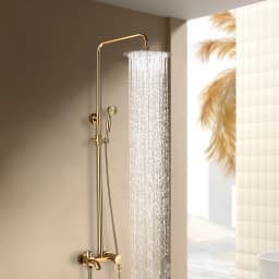 Shower System Set Bathroom Shower Faucet Set 3-way Rainfall Shower Set Gold