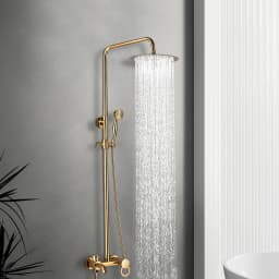 Shower System Set Bathroom Shower Faucet Set 3-way Rainfall Shower Set Gold