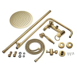 Shower System Set Bathroom Shower Faucet Set 3-way Rainfall Shower Set Gold