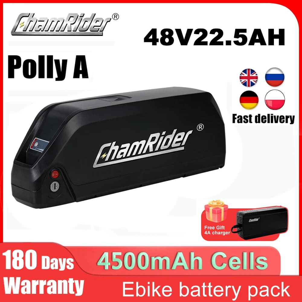 Downtube Battery Polly A Chamrider 48V Ebike Battery 21700 Cell Electric Bicycle Battery 22.5AH 50A BMS 500W 1000W