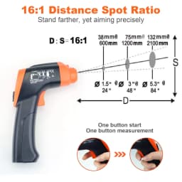 Infrared IR Thermometer, Infrared Pyrometer Laser Temperature Meter Industrial Temperature Gun Measure Temp -50°C ~ 700°C