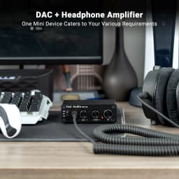 Fosi Audio Q4 Mini Stereo USB Gaming DAC & Headphone Amplifier Audio Converter Adapter for Home/Desktop Powered/Active Speakers