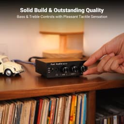 Fosi Audio Q4 Mini Stereo USB Gaming DAC & Headphone Amplifier Audio Converter Adapter for Home/Desktop Powered/Active Speakers