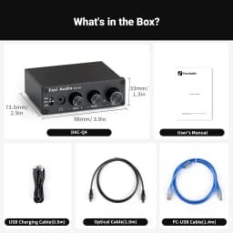 Fosi Audio Q4 Mini Stereo USB Gaming DAC & Headphone Amplifier Audio Converter Adapter for Home/Desktop Powered/Active Speakers