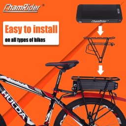 ChamRider 48V EBike Lithium Battery Model B Rear Rack Battery 50A BMS 52V Powerful Capacity Electric Bike Battery 36V 21700 Cell