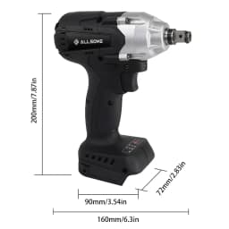 ALLSOME 21V Brushless Cordless 1/2 in. 3-Speed Impact Wrench with 22mm Sleeve for 18V Makita Lithium Battery