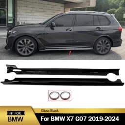 For BMW X7 G07 M Sport 2019-2024 Gloss Black Body Kits Side Skirts Extension Lip
