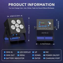 U'King 4PCS 50W LED Highlight Par Light 6x6W 6 in 1 RGBWAUV Stage Light DMX512 Remote Control DJ Disco Party Stage Effect Lamp
