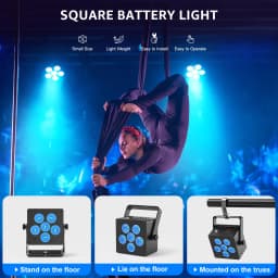 U'King 4PCS 50W LED Highlight Par Light 6x6W 6 in 1 RGBWAUV Stage Light DMX512 Remote Control DJ Disco Party Stage Effect Lamp