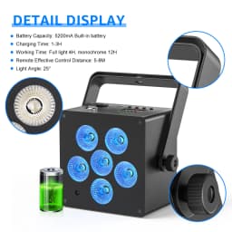 U'King 4PCS 50W LED Highlight Par Light 6x6W 6 in 1 RGBWAUV Stage Light DMX512 Remote Control DJ Disco Party Stage Effect Lamp