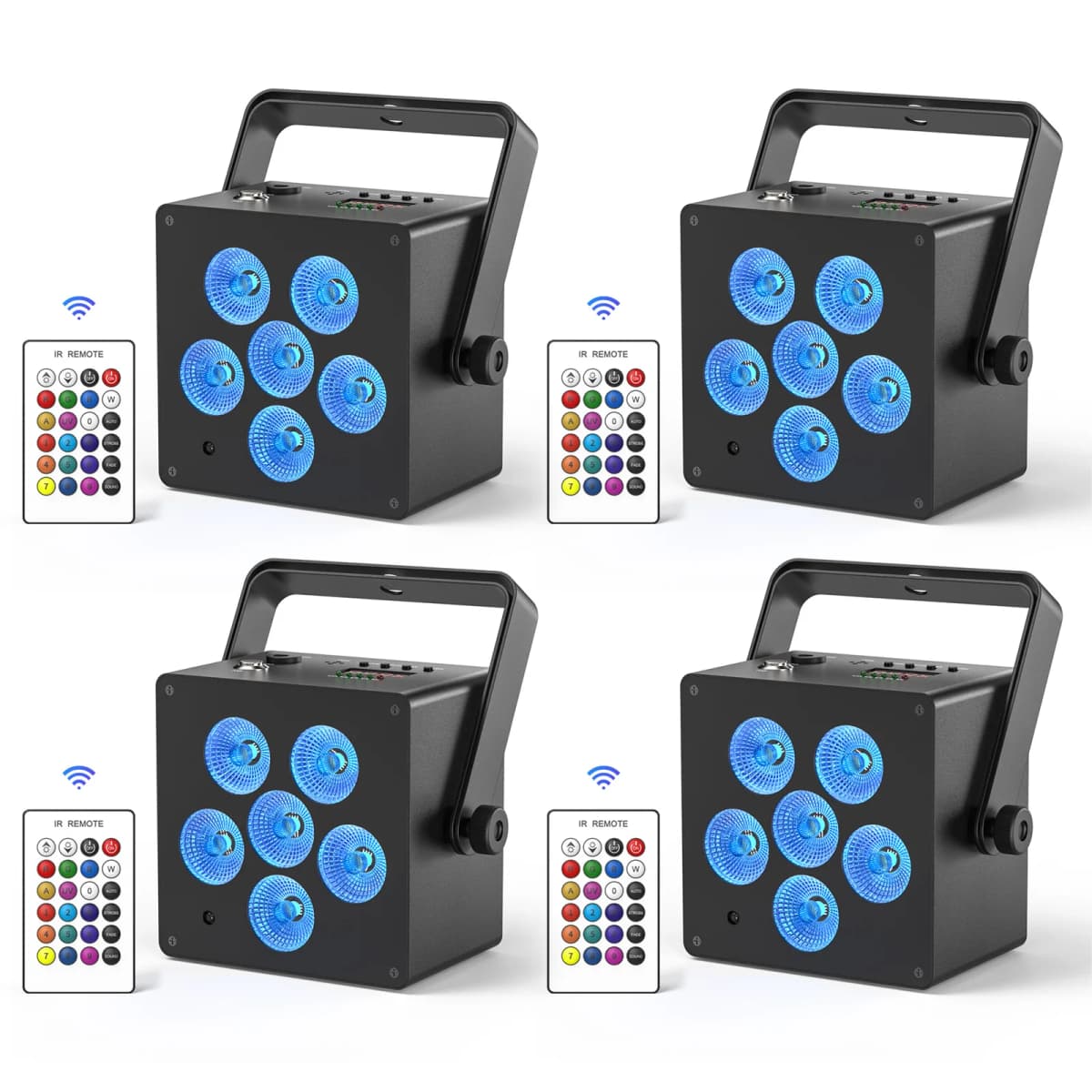 U'King 4PCS 50W LED Highlight Par Light 6x6W 6 in 1 RGBWAUV Stage Light DMX512 Remote Control DJ Disco Party Stage Effect Lamp